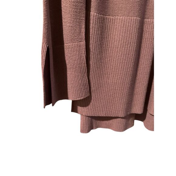 Free People Women's Criss Cross Hi-low Long Line Knit Tunic Sweater Mauve Small - Picture 4 of 8